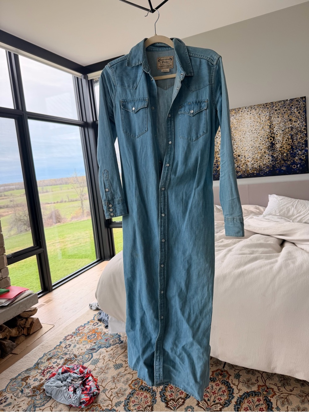 Ralph Lauren Polo Light Blue Denim Maxi Dress